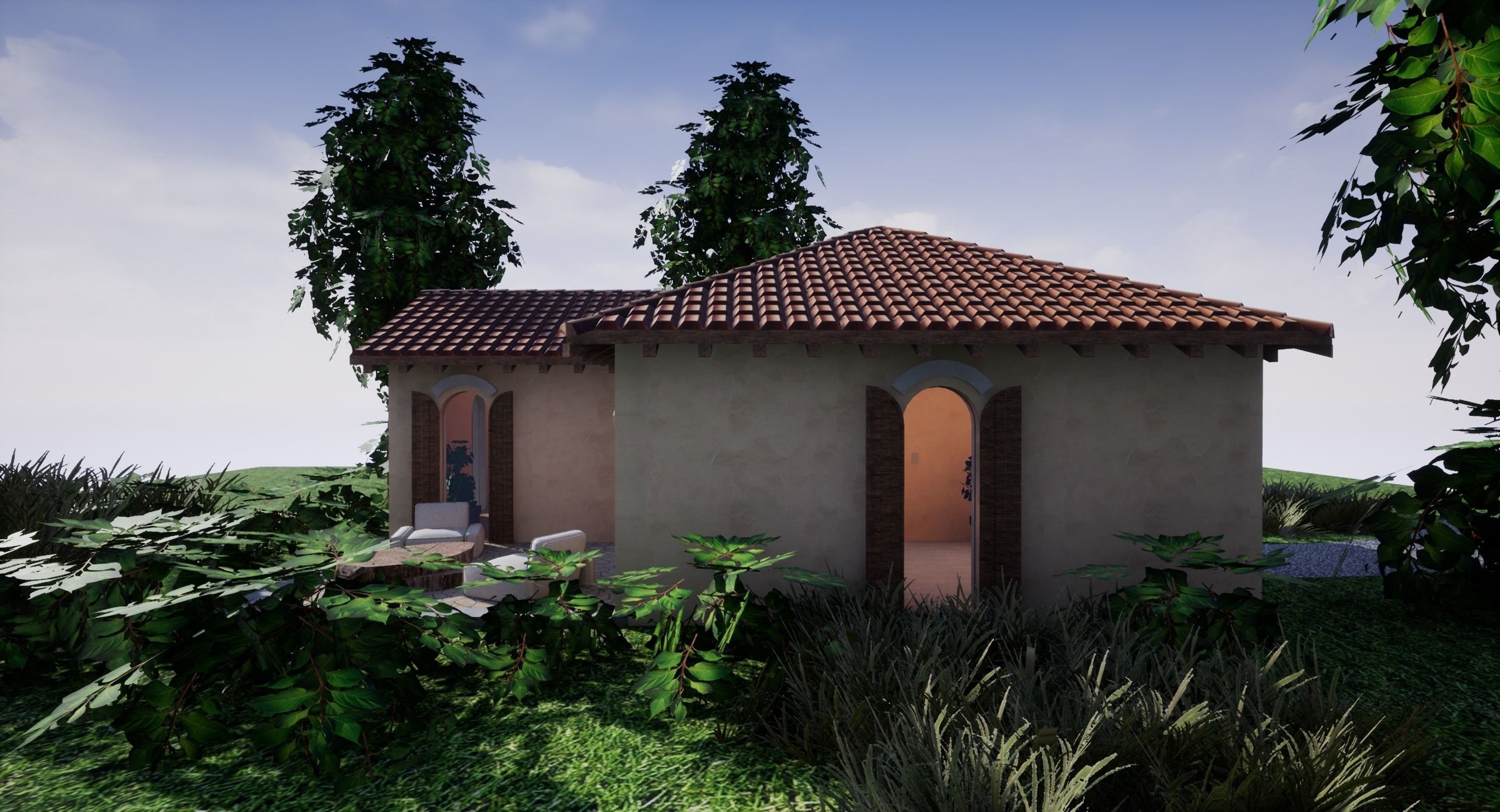 SHC Spanish Modern House 1 Low-poly 3D model_9