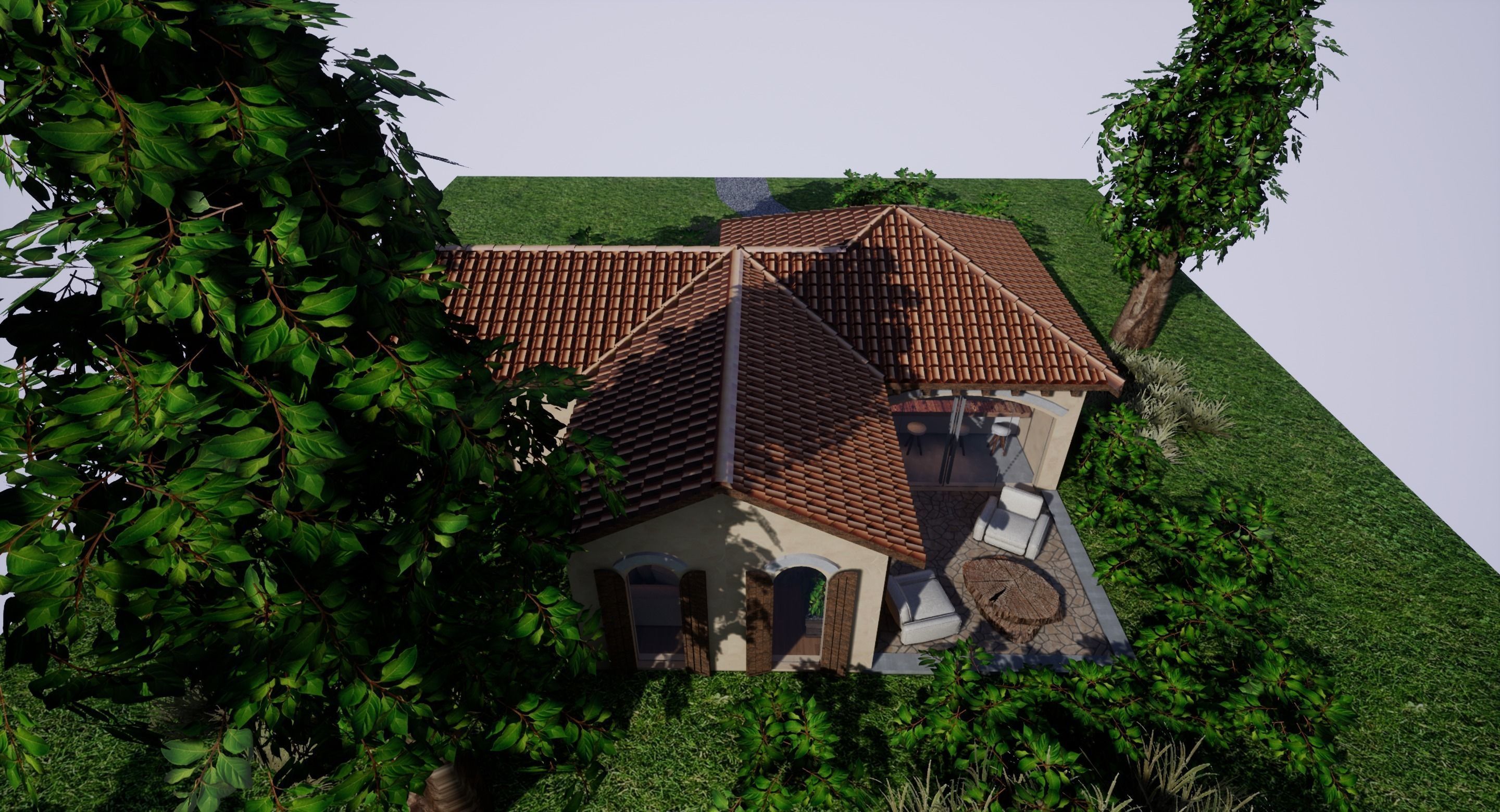 SHC Spanish Modern House 1 Low-poly 3D model_12