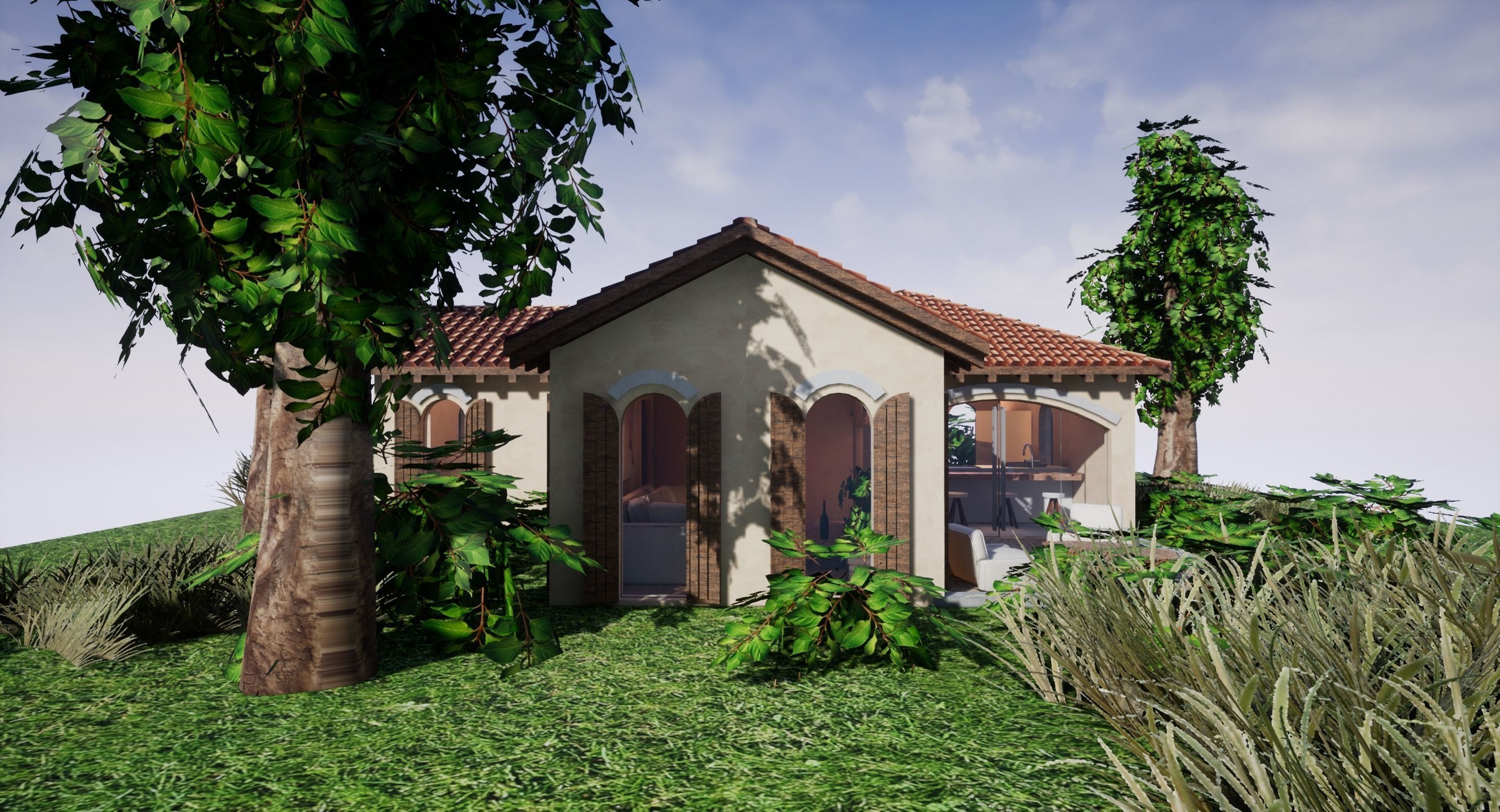 SHC Spanish Modern House 1 Low-poly 3D model_6