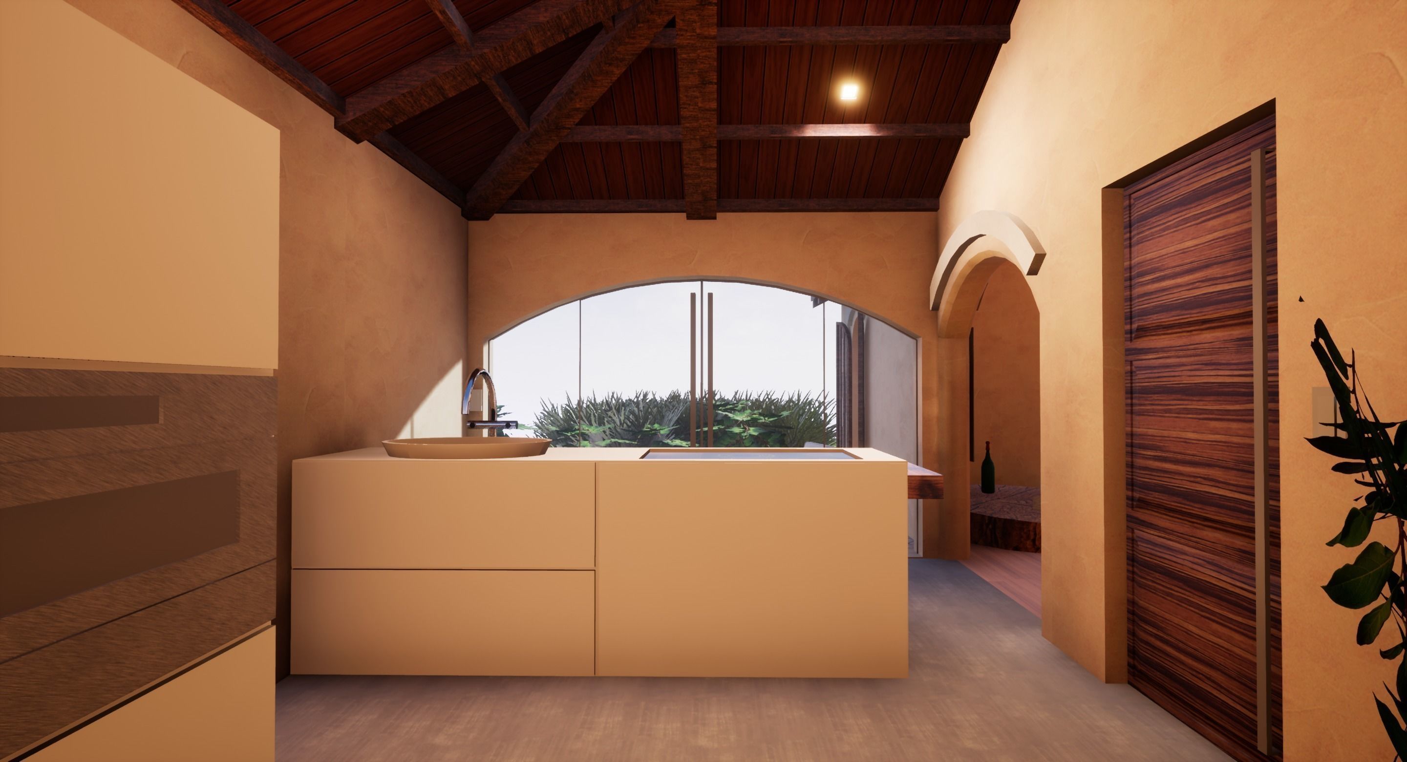 SHC Spanish Modern House 1 Low-poly 3D model_2