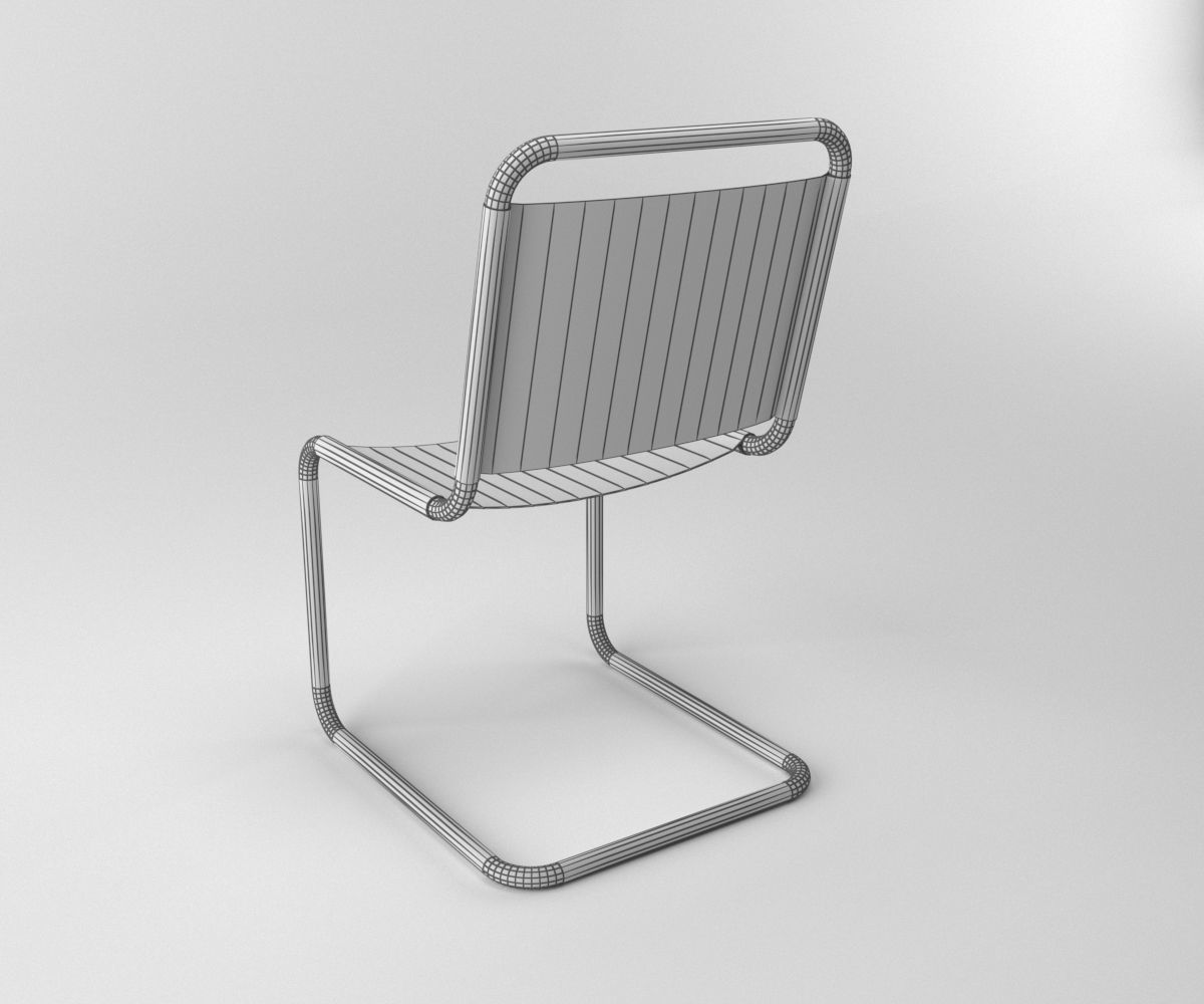 Chair modern Low-poly 3D model_4