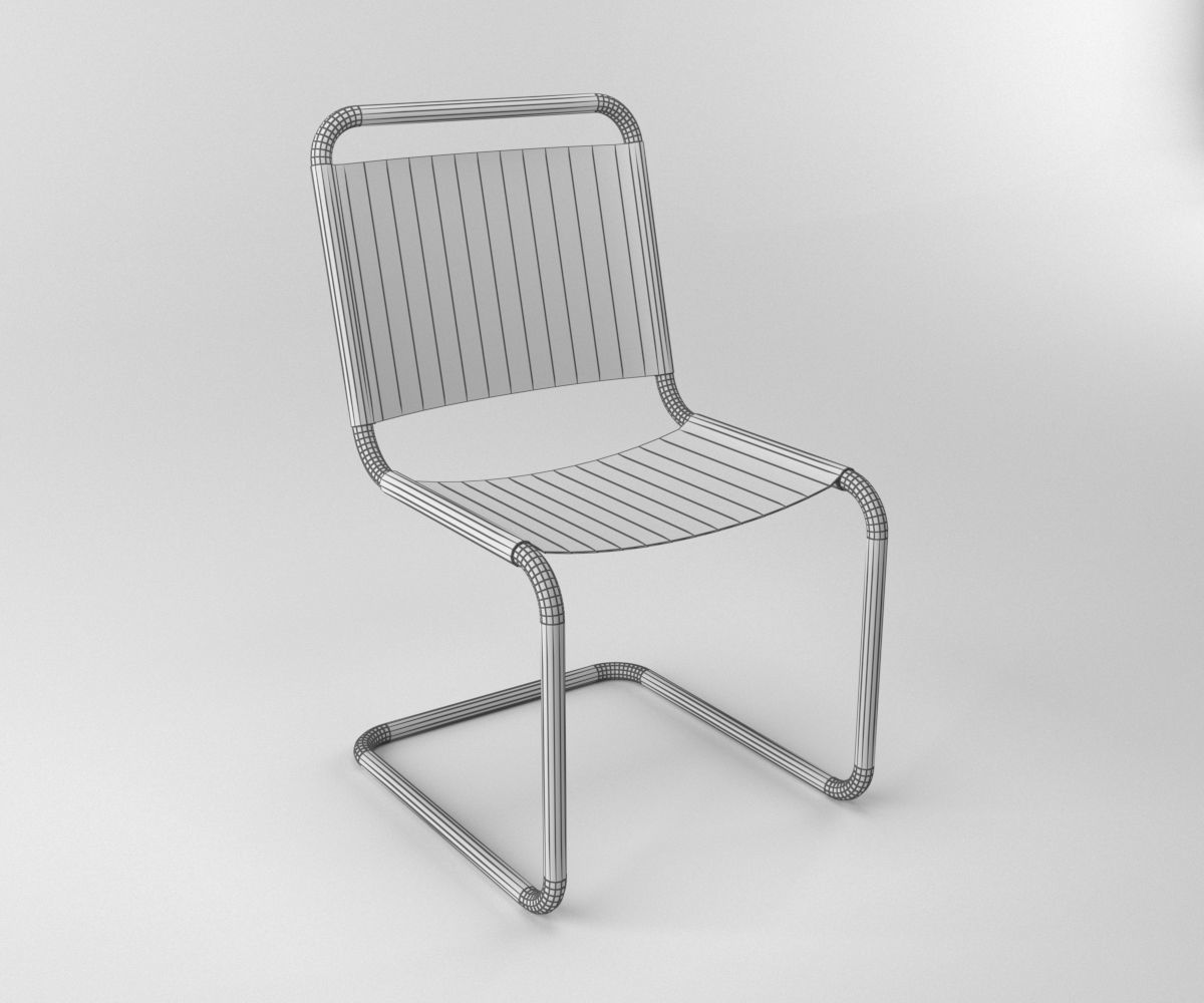 Chair modern Low-poly 3D model_3