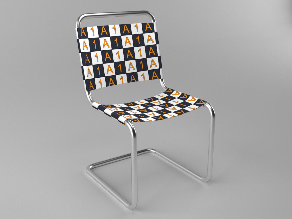 Chair modern Low-poly 3D model_5