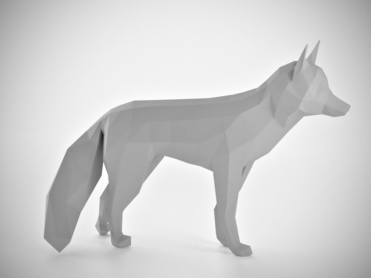 Low Poly Fox polygonal Low-poly 3D model_6