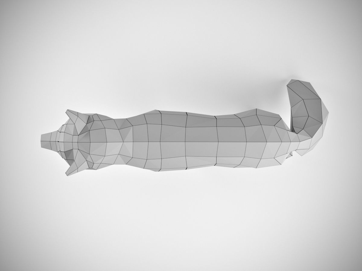 Low Poly Fox polygonal Low-poly 3D model_5