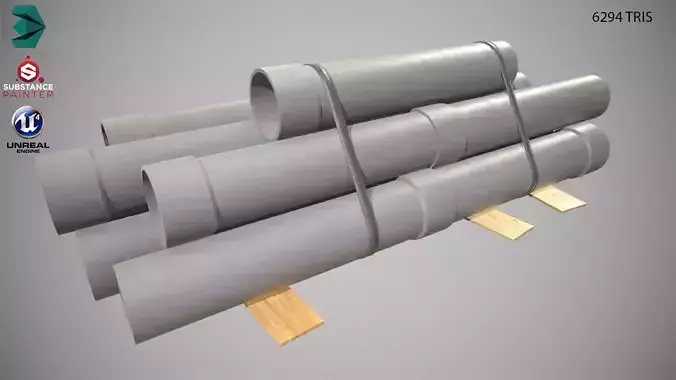 Low Poly Industrial Pipes PBR
