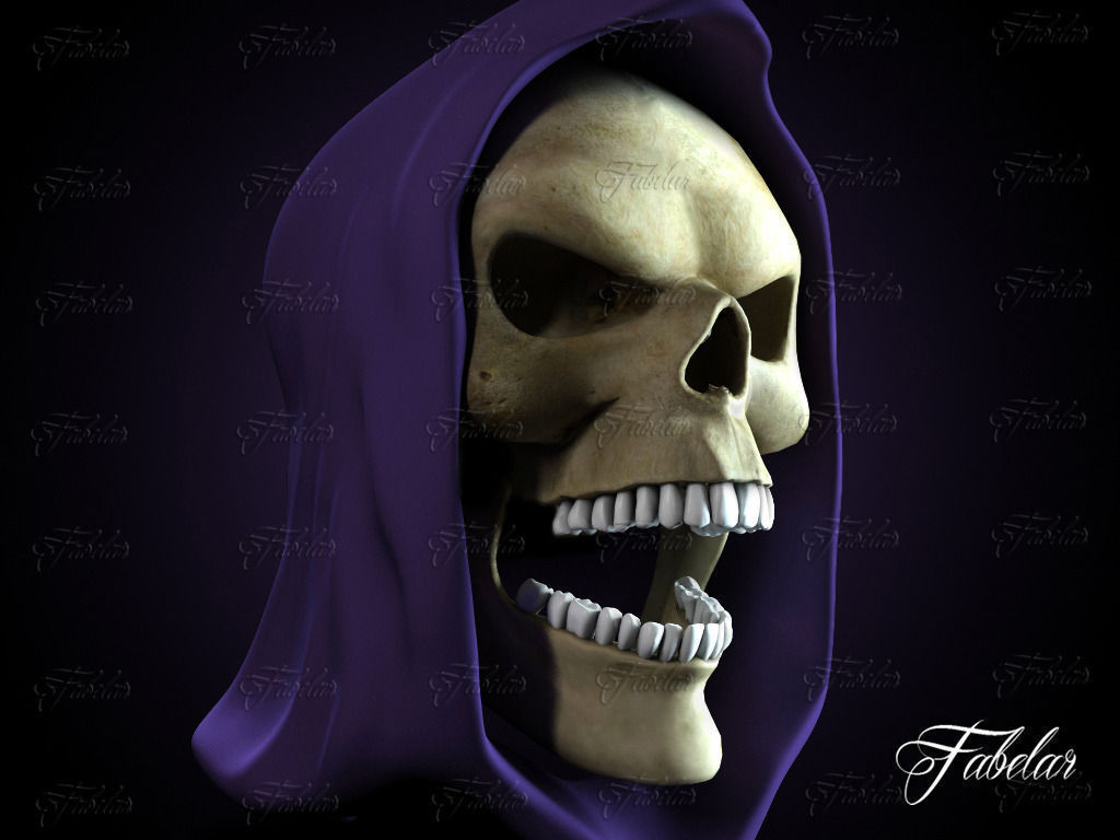Skeletor skeleton skull with hood 3D model_1