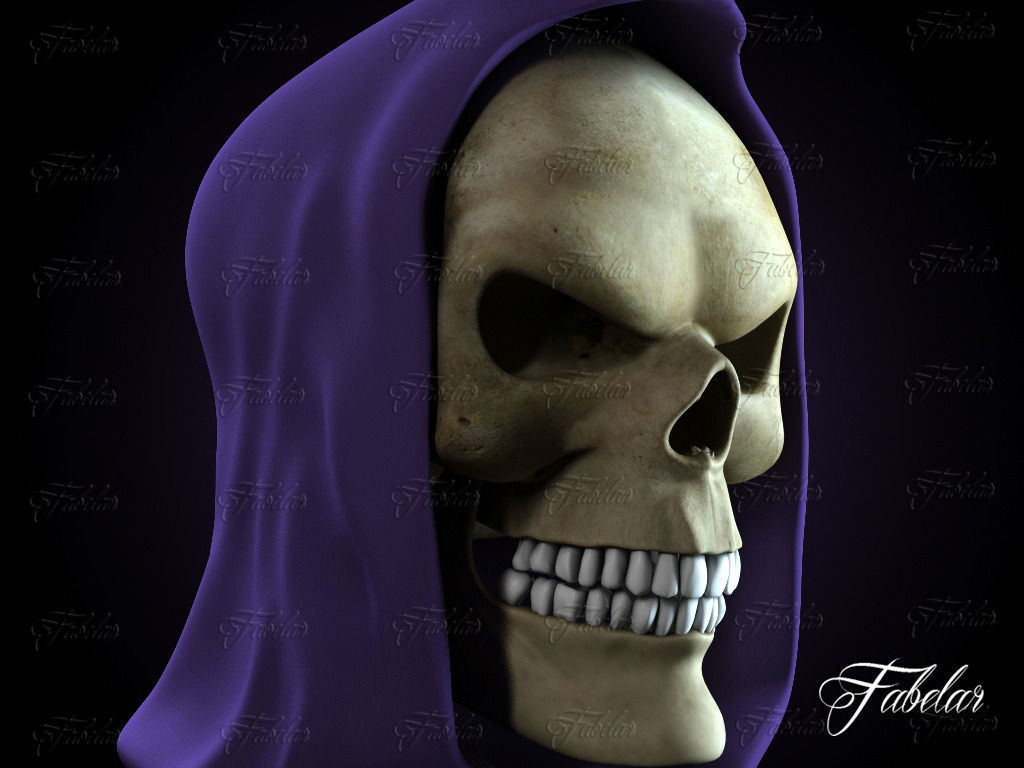 Skeletor skeleton skull with hood 3D model_6