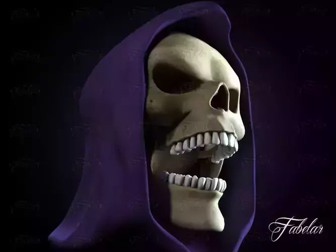 Skeletor skeleton skull with hood 3D model