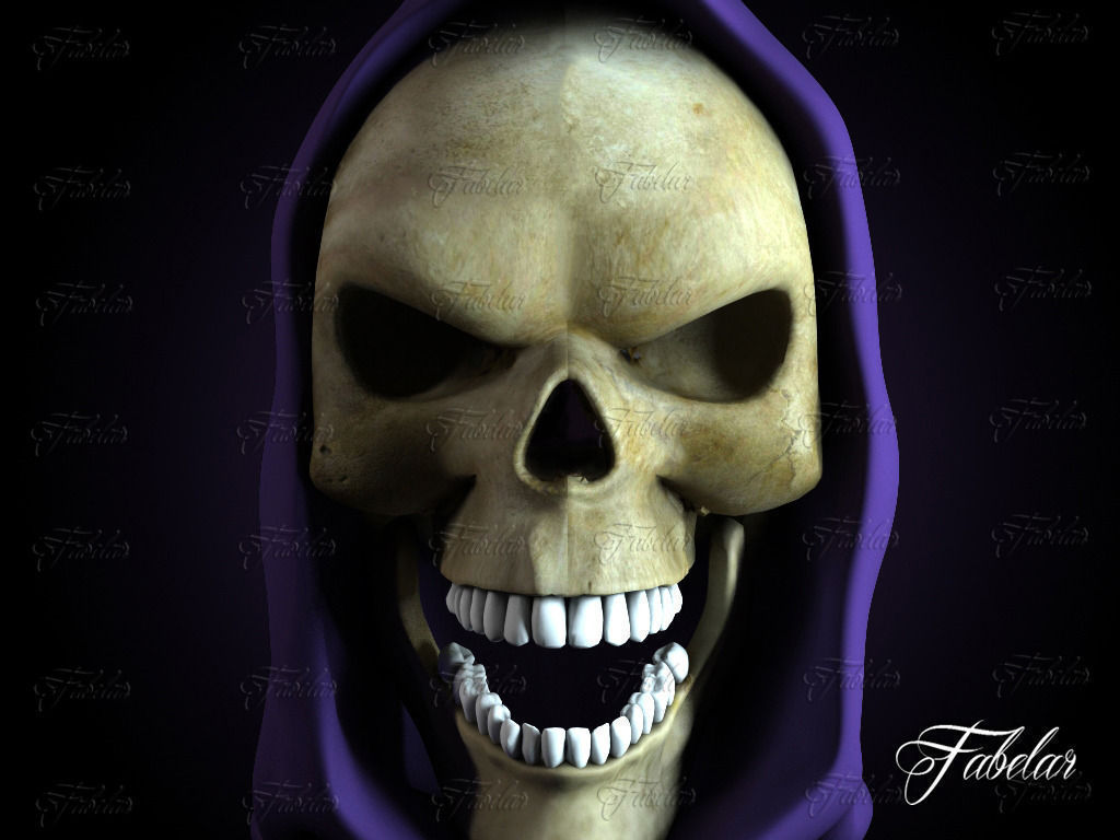 Skeletor skeleton skull with hood 3D model_4