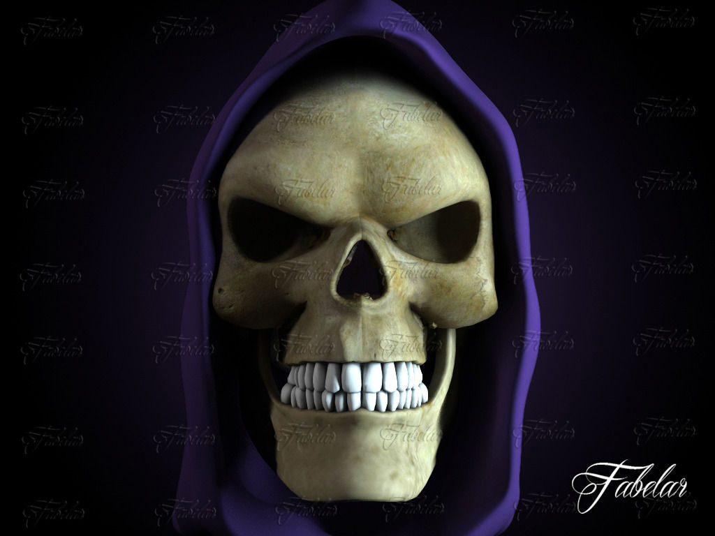 Skeletor skeleton skull with hood 3D model_2