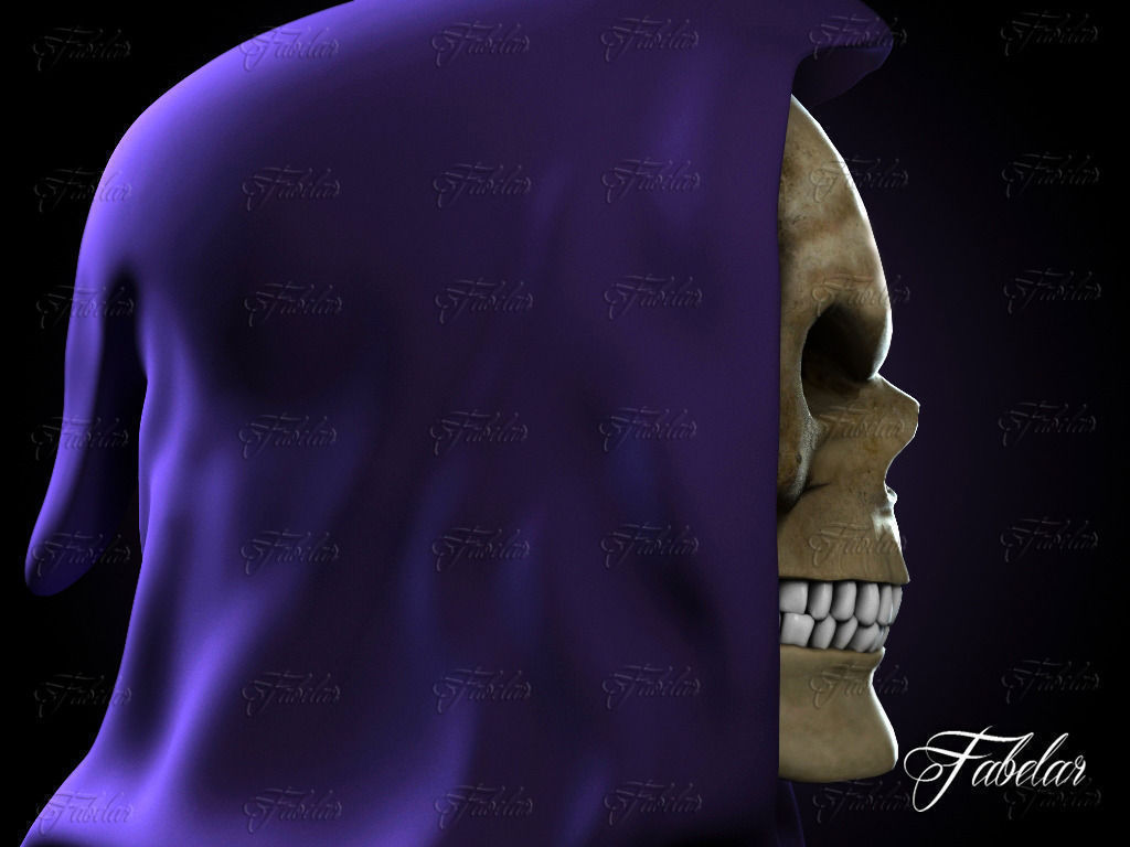 Skeletor skeleton skull with hood 3D model_5