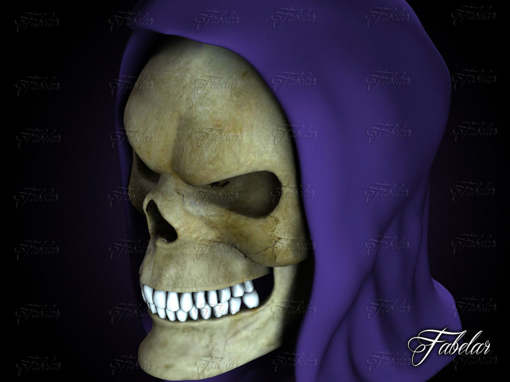 Skeletor skeleton skull with hood 3D model_3