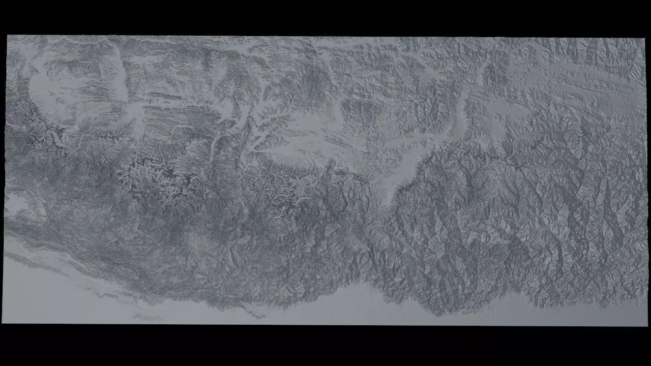 Himalaya Mountains Mount Everest Area Untextured 3D model_0