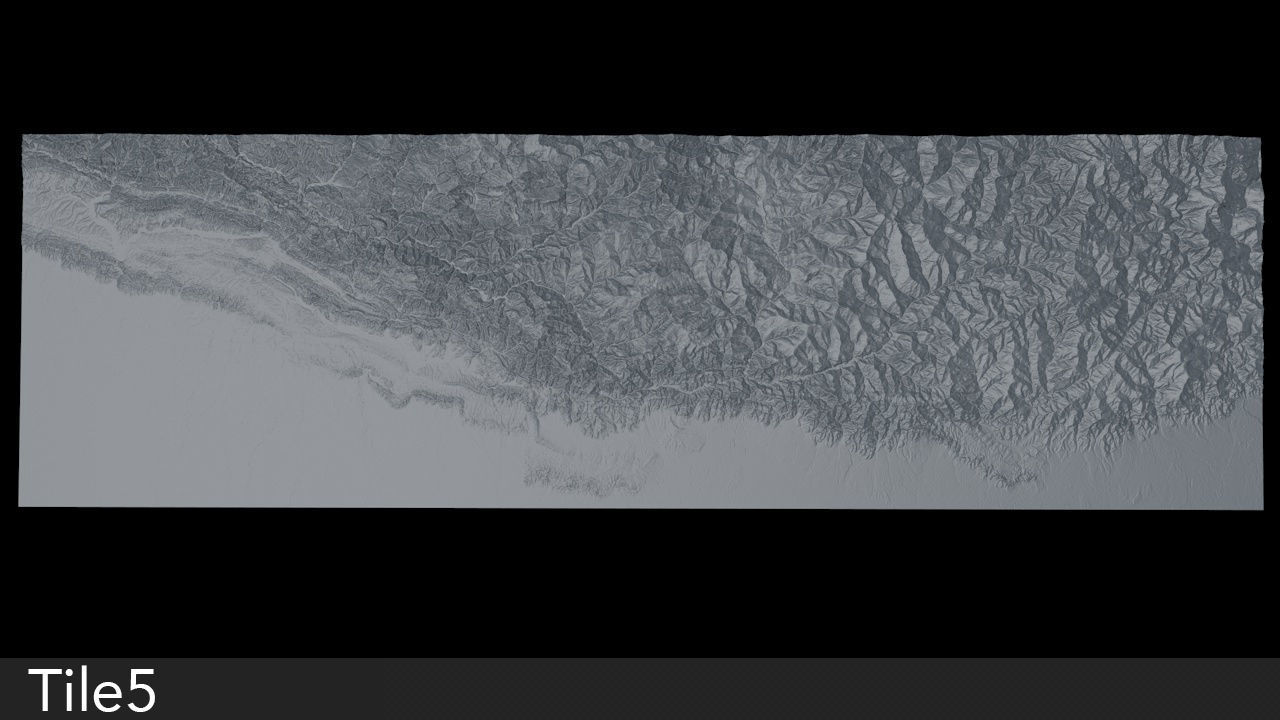 Himalaya Mountains Mount Everest Area Untextured 3D model_9