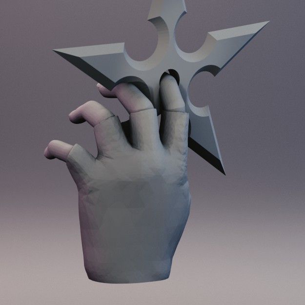 Snap on Hands for Sexy Anime Ninja Free 3D print model_1