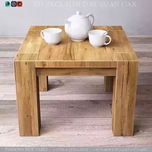 RH RECLAIMED RUSSIAN OAK PARSONS SIDE TABLE 3D model