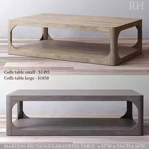 RH MARTENS RECTANGULAR COFFEE TABLE