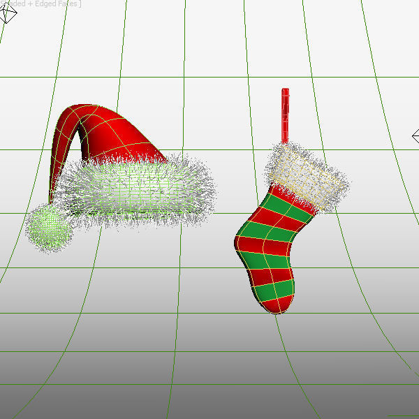 Christmas hat and sox 3D model_1