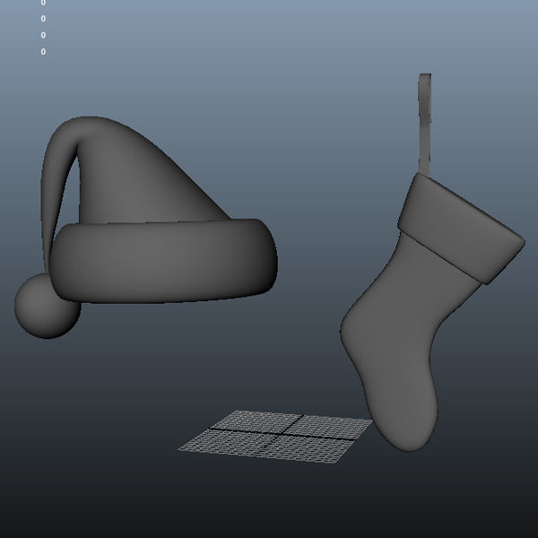 Christmas hat and sox 3D model_5