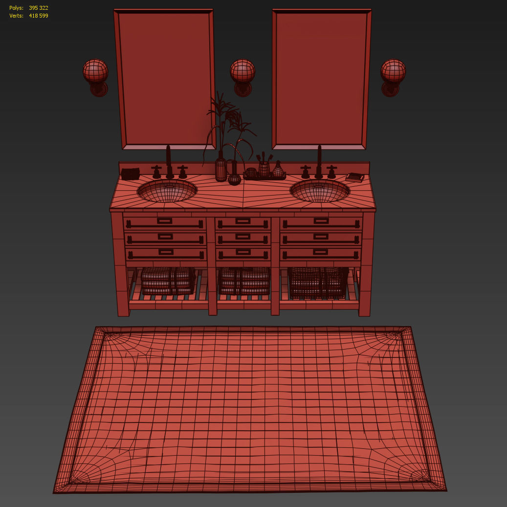 RH MERCANTILE DOUBLE VANITY SINK 3D model_5