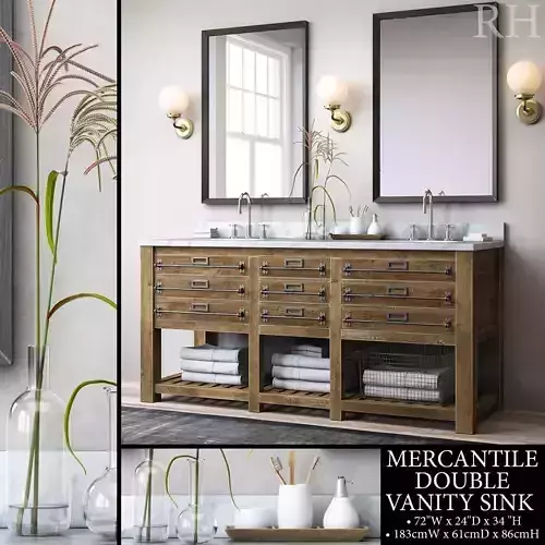 RH MERCANTILE DOUBLE VANITY SINK