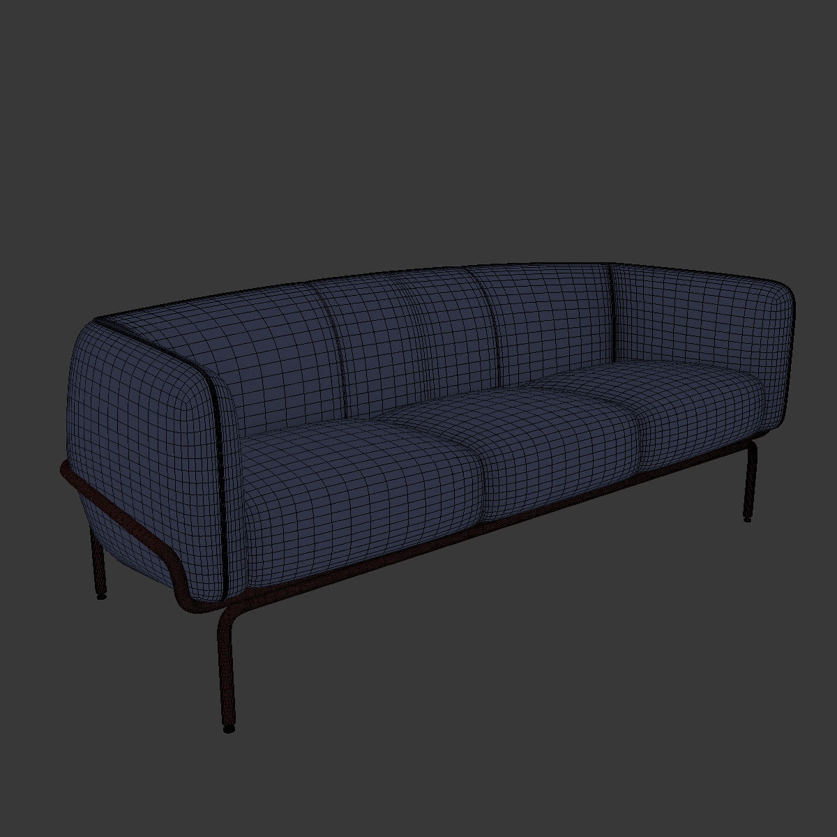 Chandigarh Sofa by moroso Low-poly 3D model_9