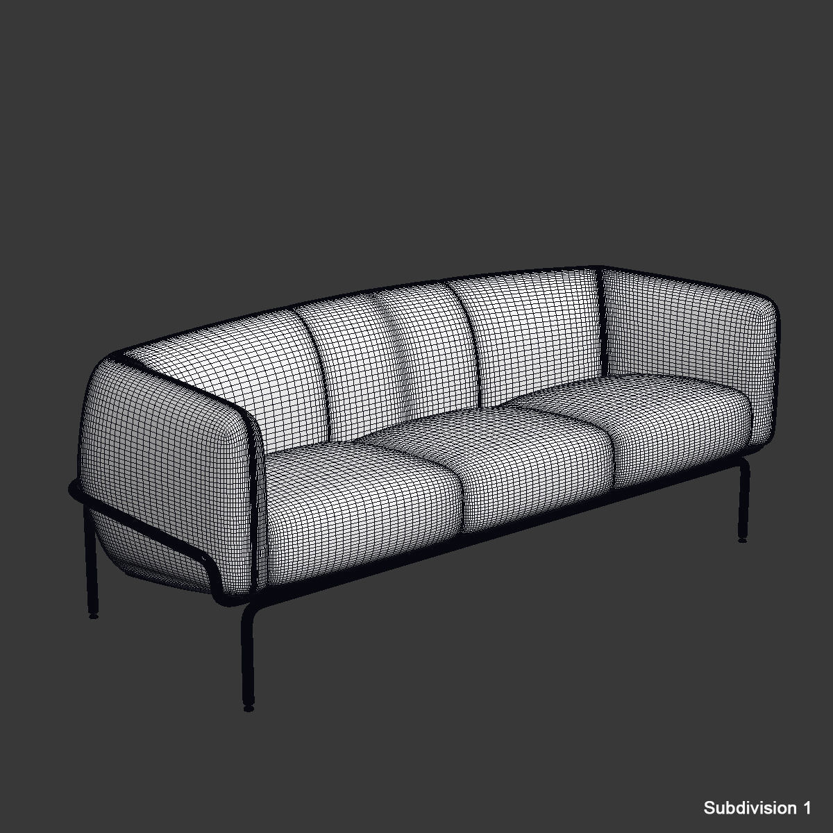 Chandigarh Sofa by moroso Low-poly 3D model_7