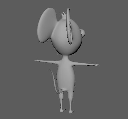 Cartoon Mouse Low-poly 3D model_8