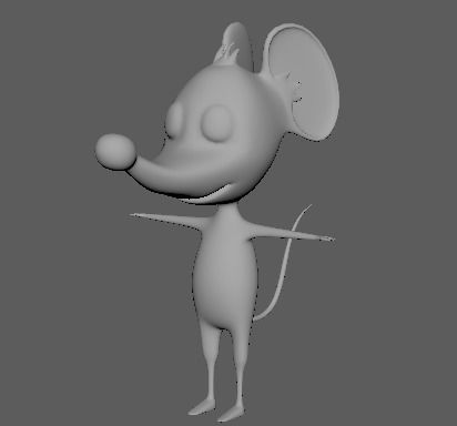 Cartoon Mouse Low-poly 3D model_7