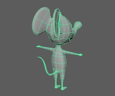 Cartoon Mouse Low-poly 3D model_5