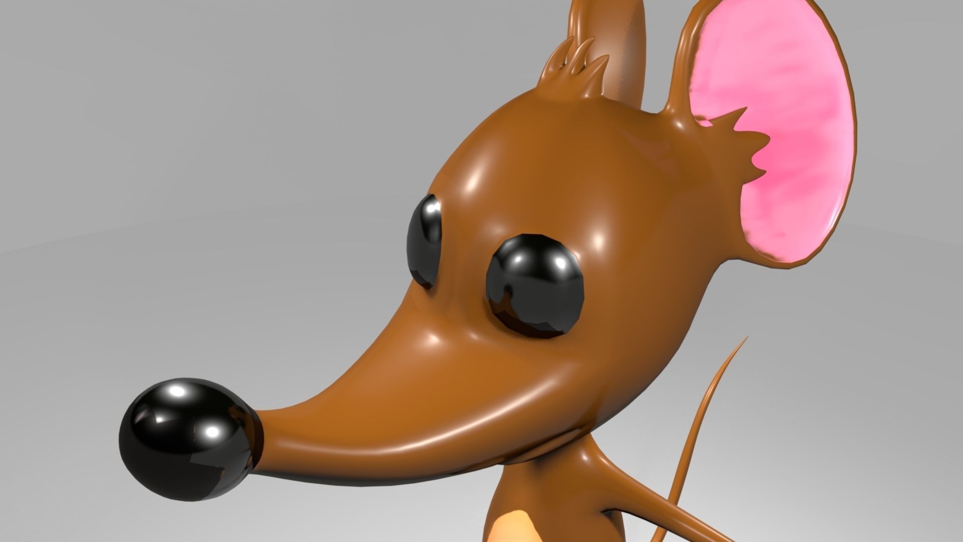 Cartoon Mouse Low-poly 3D model_3