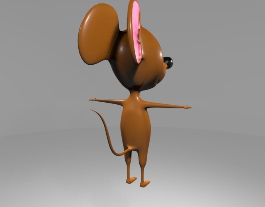 Cartoon Mouse Low-poly 3D model_1