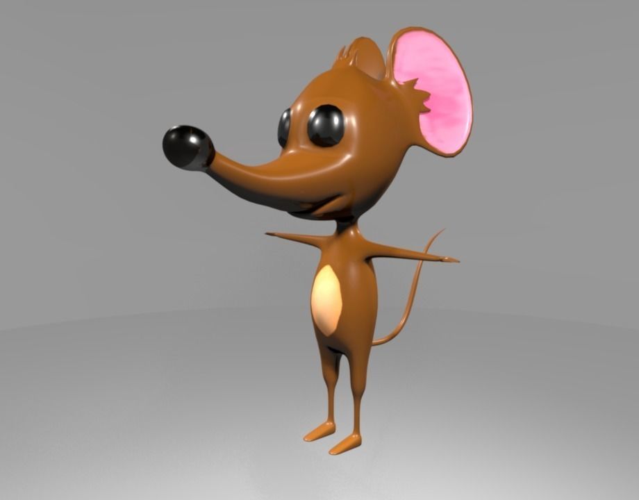 Cartoon Mouse Low-poly 3D model_0