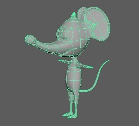 Cartoon Mouse Low-poly 3D model_6