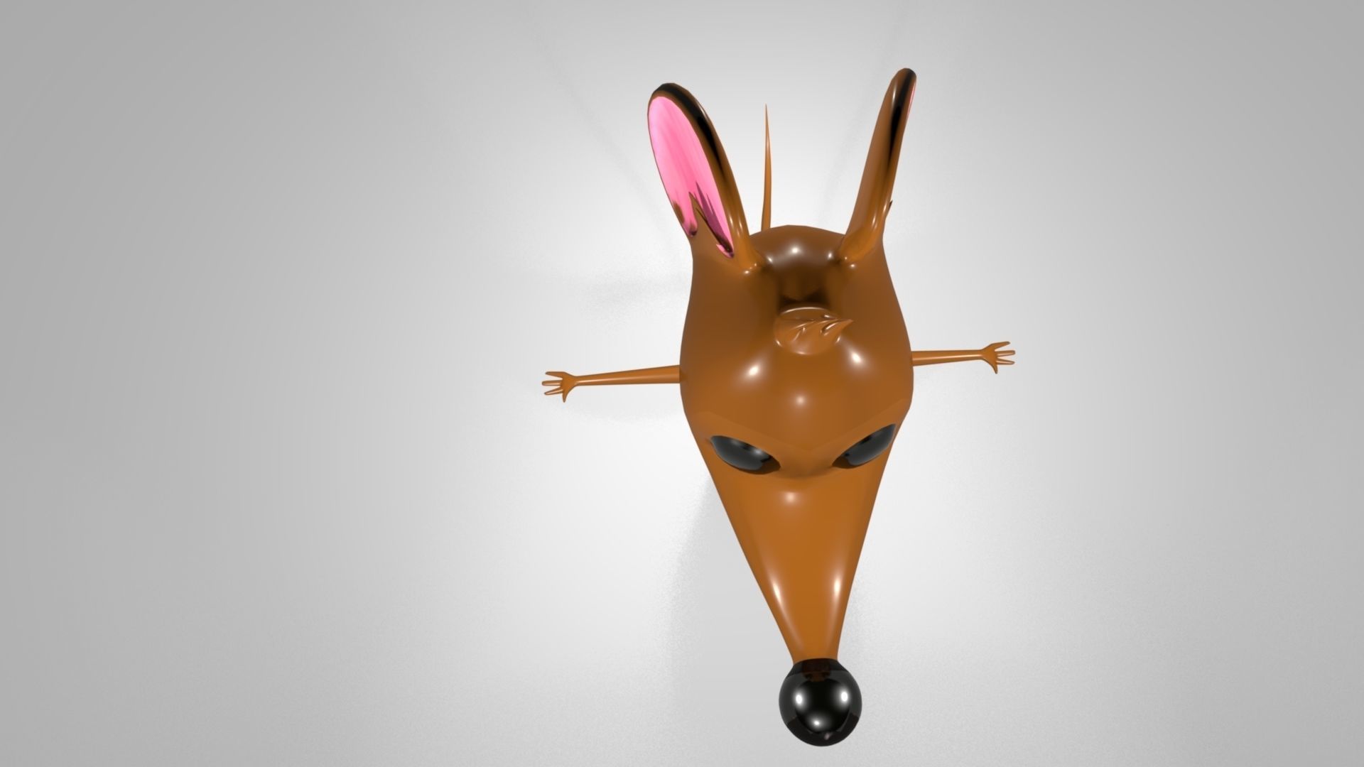 Cartoon Mouse Low-poly 3D model_2