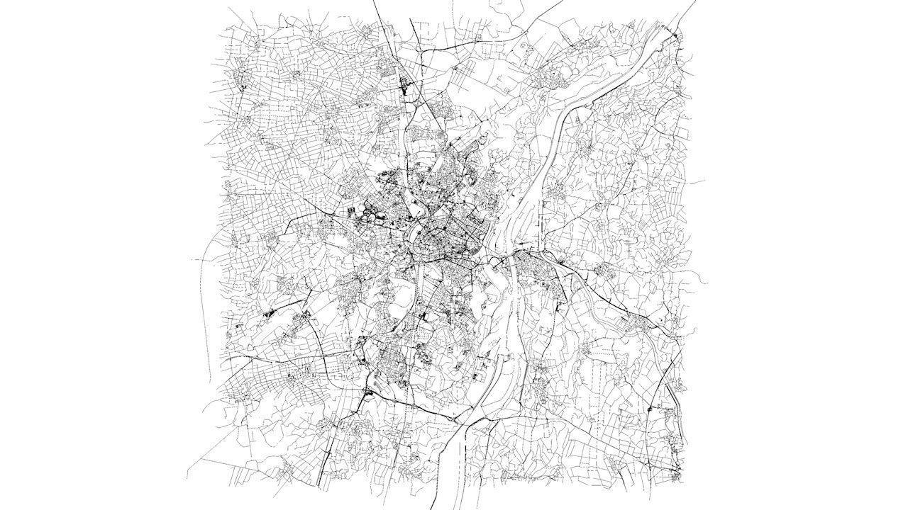 Strasbourg Road Network and Streets 3D model_8