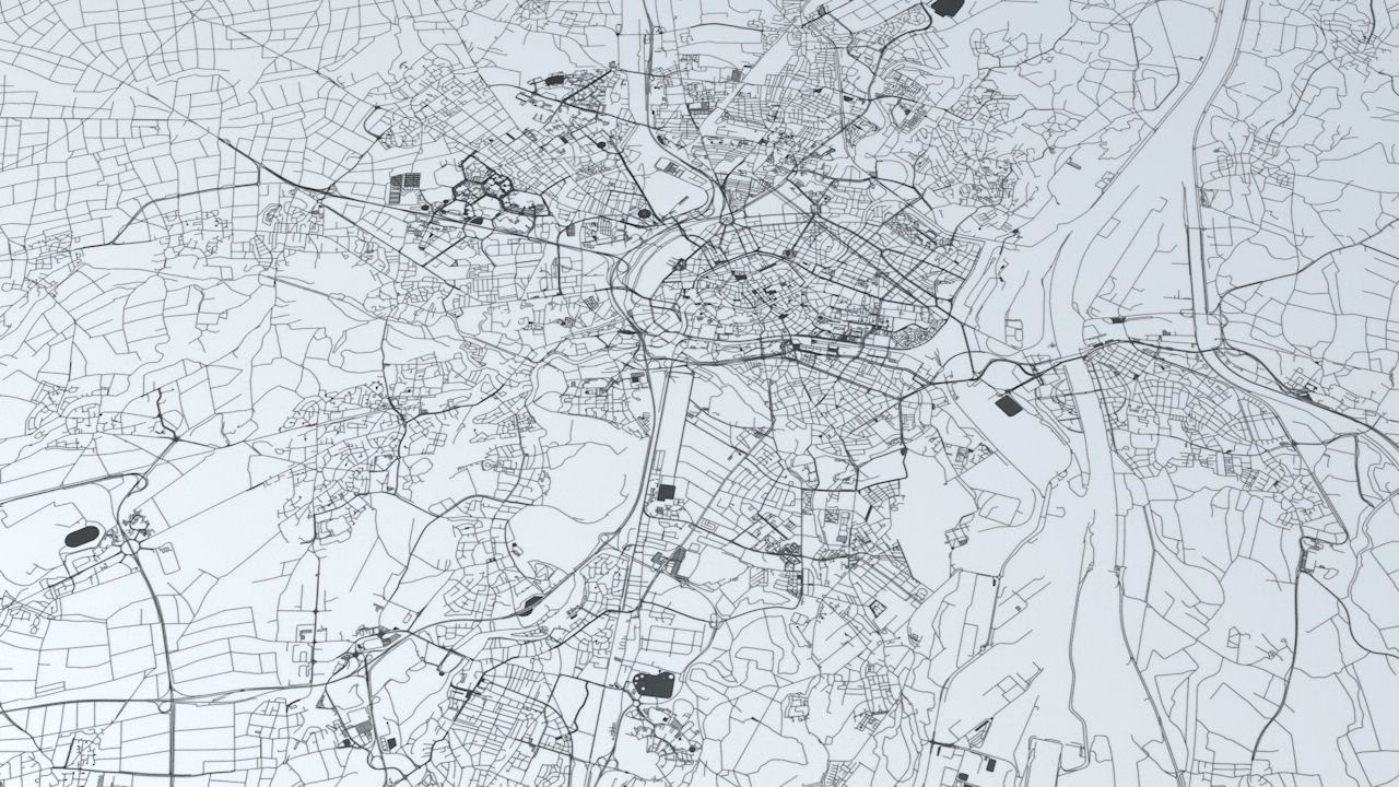 Strasbourg Road Network and Streets 3D model_1