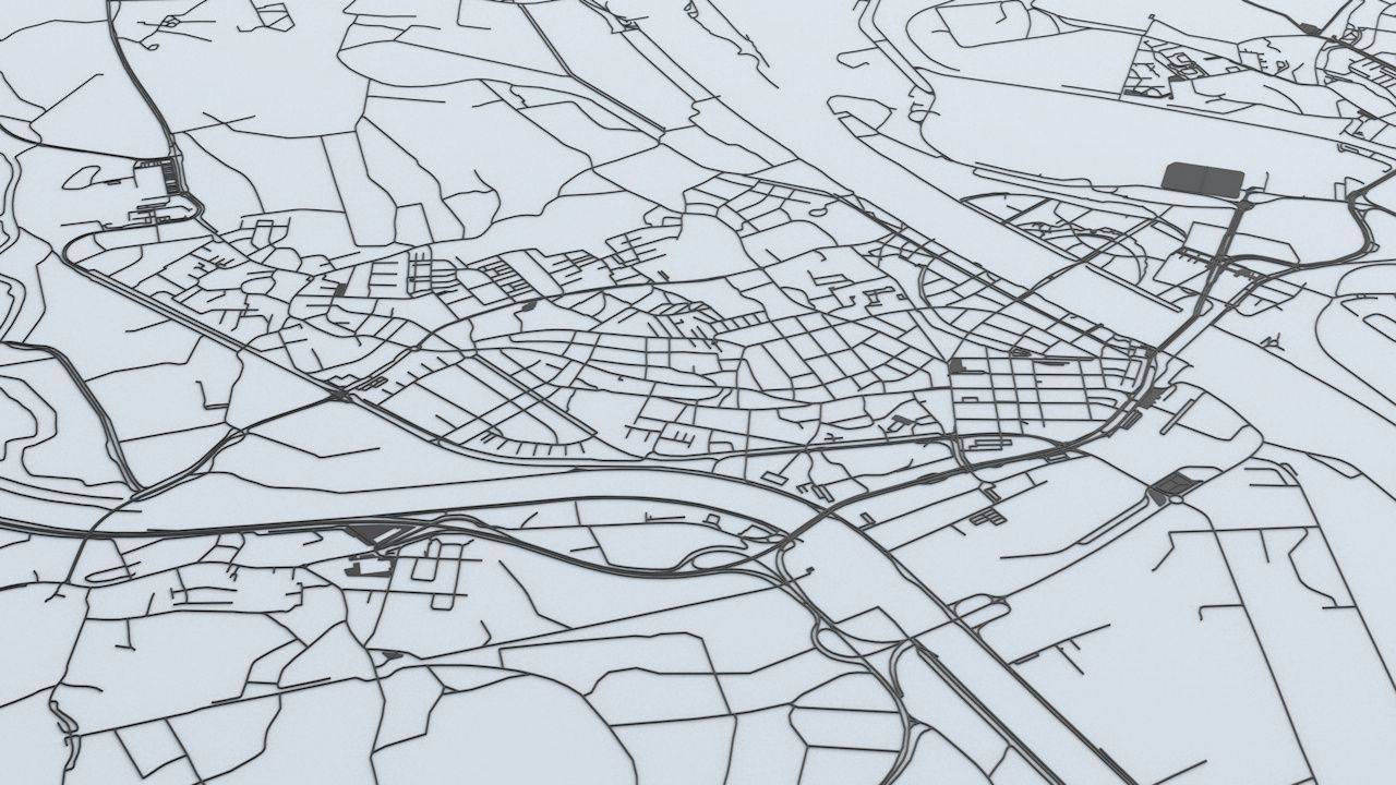 Strasbourg Road Network and Streets 3D model_4