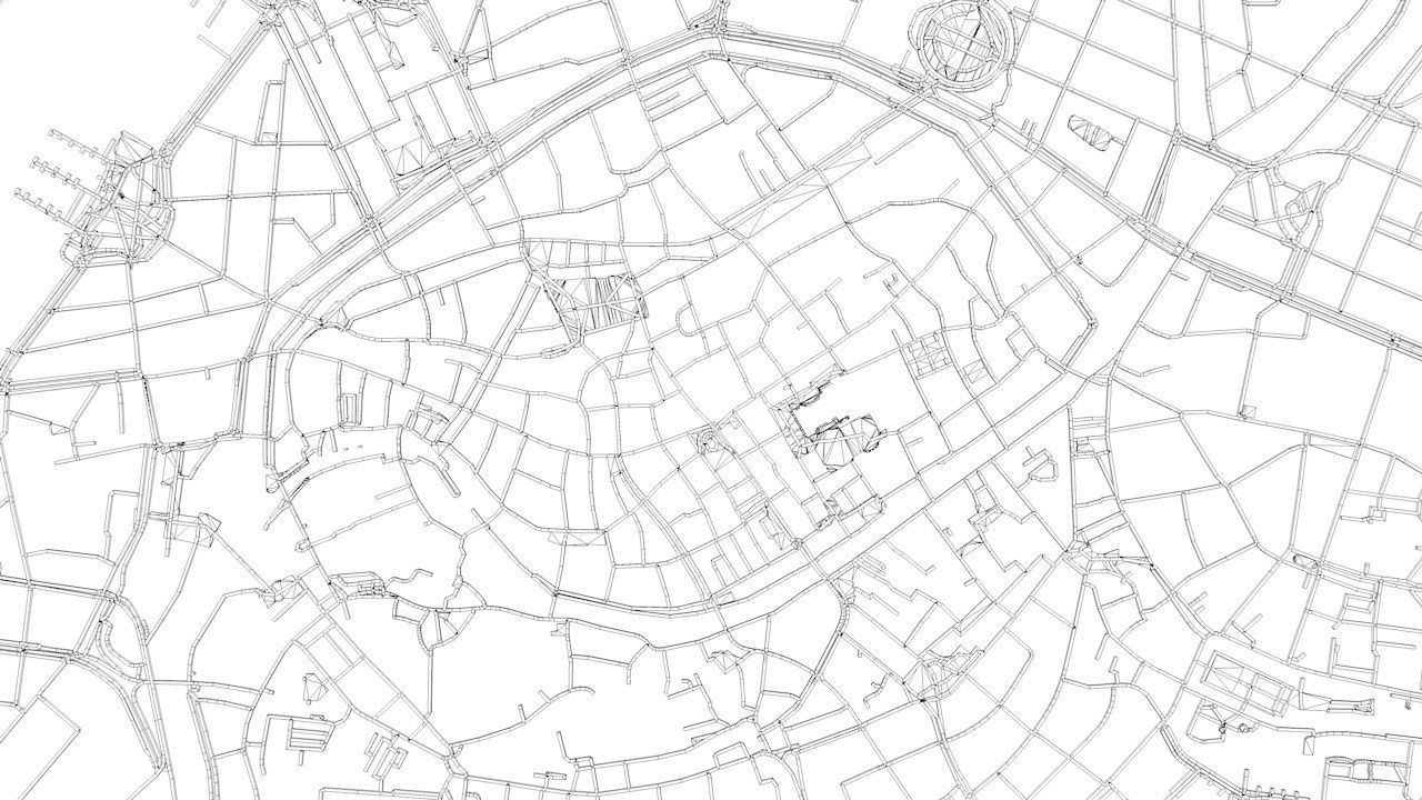 Strasbourg Road Network and Streets 3D model_10