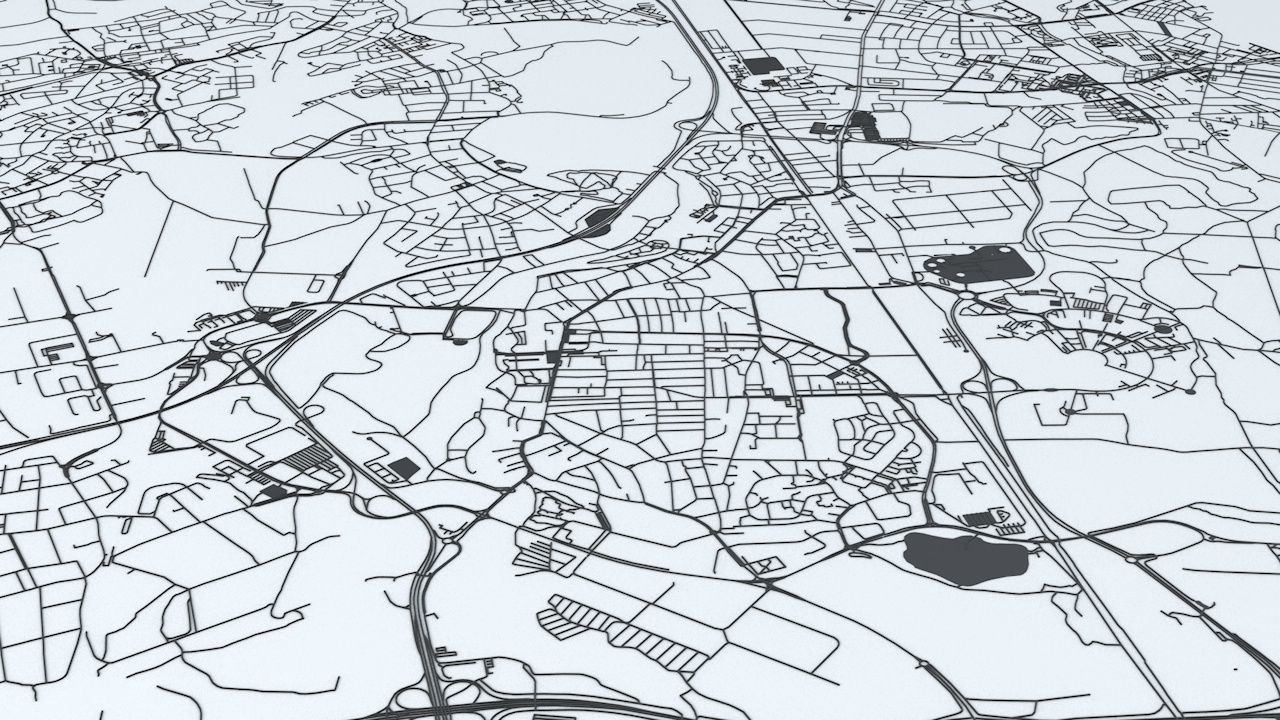Strasbourg Road Network and Streets 3D model_2