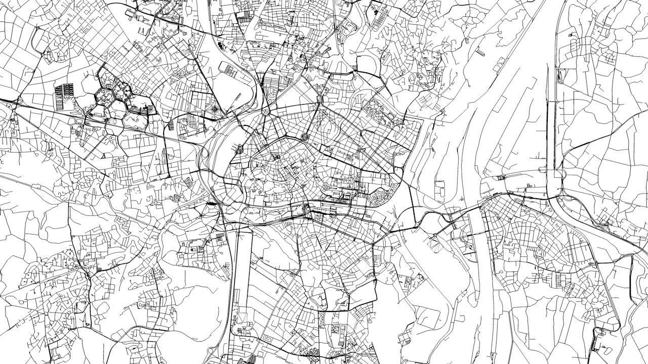 Strasbourg Road Network and Streets 3D model_9