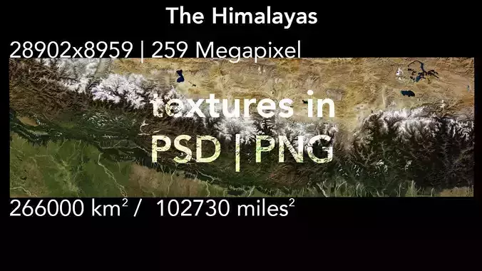 Himalaya Mountains Greater Mount Everest Area Texture Only 3D model