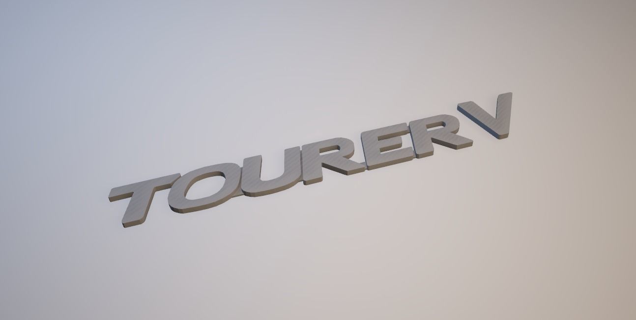 Tourer V label 3D print model_3