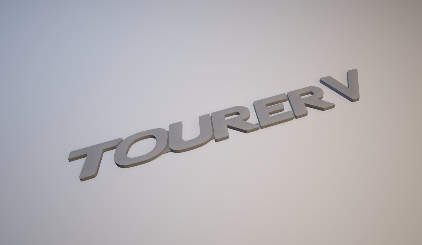 Tourer V label 3D print model_1