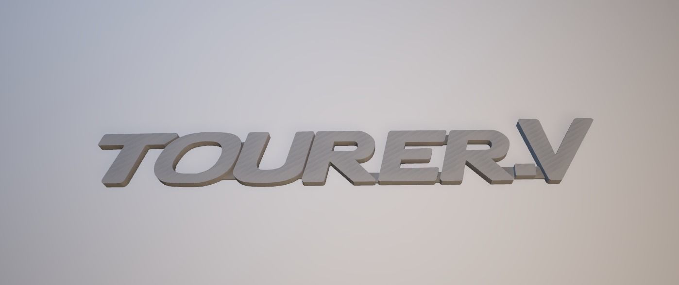 Tourer V label 3D print model_4