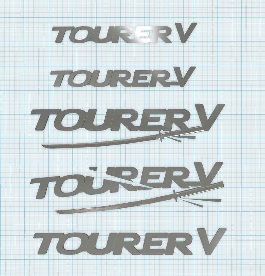 Tourer V label 3D print model_0