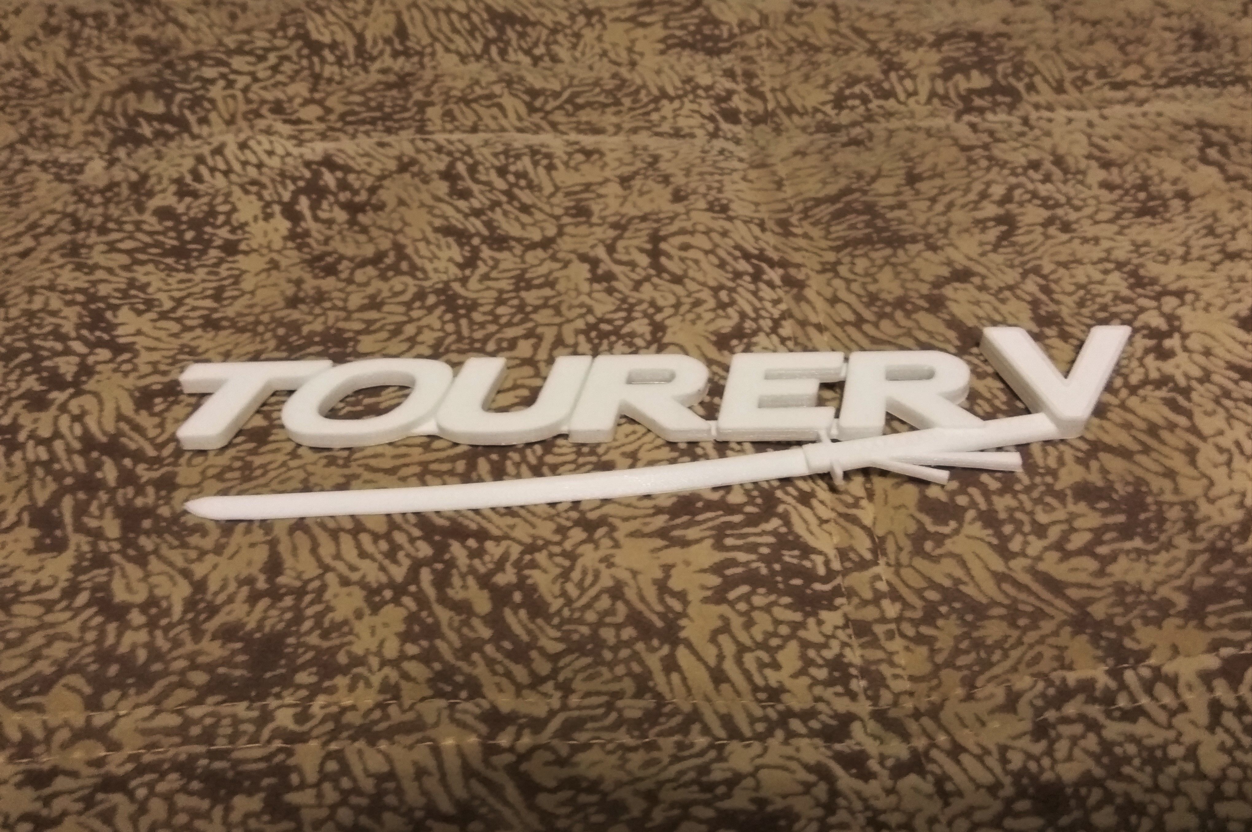 Tourer V label 3D print model_8