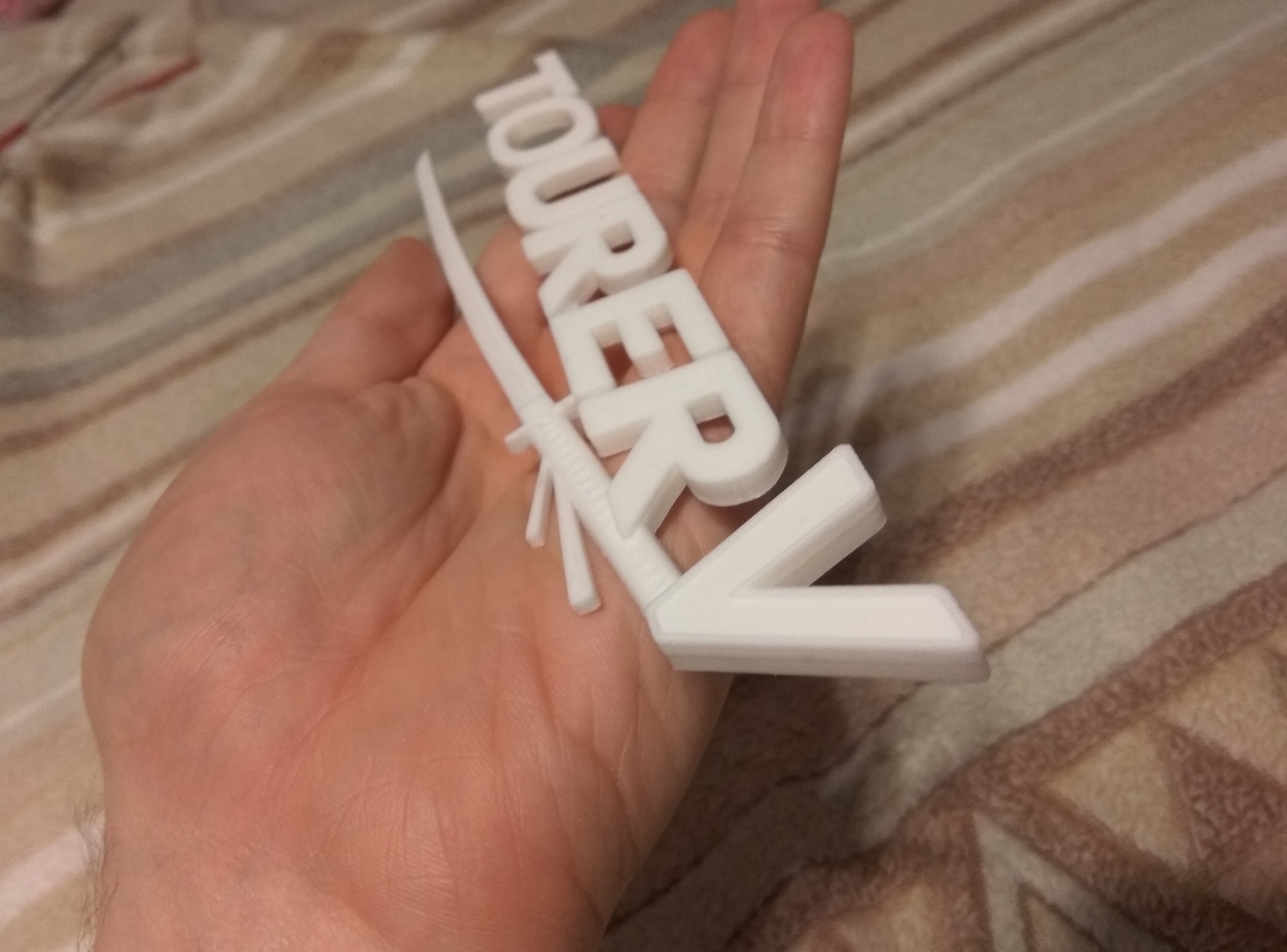 Tourer V label 3D print model_6