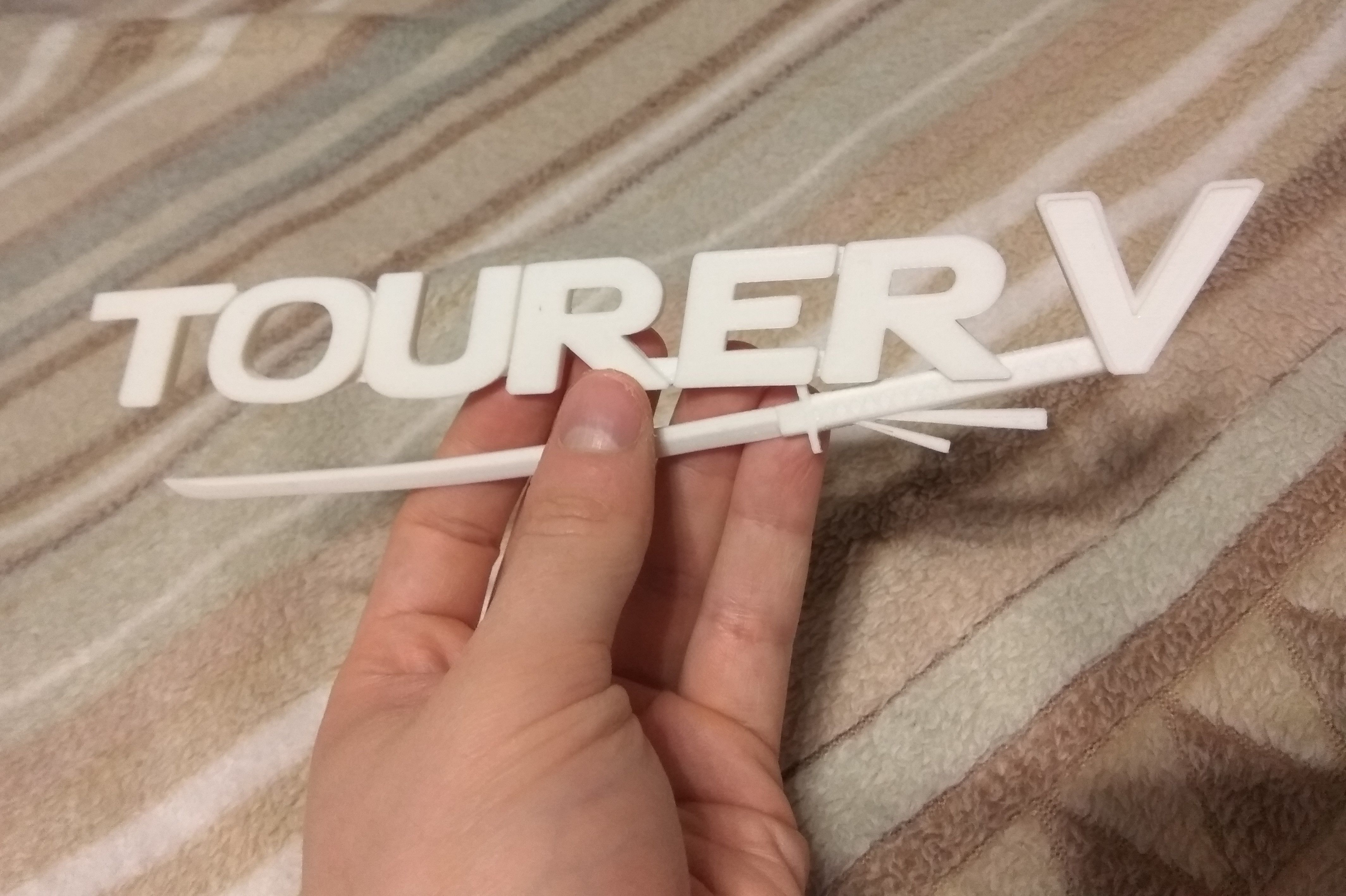 Tourer V label 3D print model_7